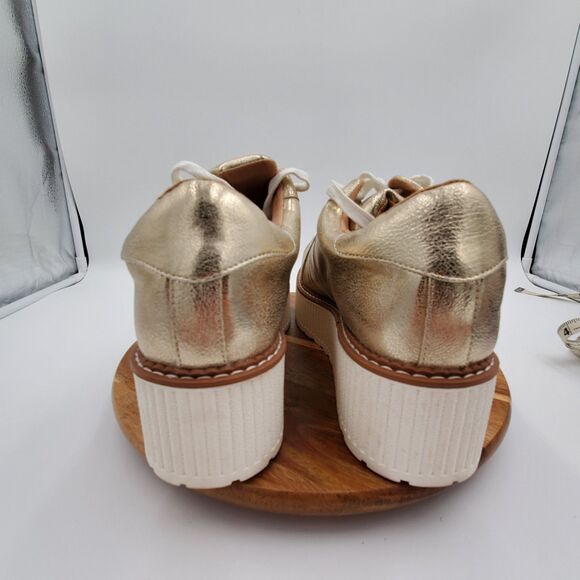 Yellow Box Marcell Platform Sneakers Women 9.5M Gold Metallic 2" White Base NWOB - Picture 4 of 12